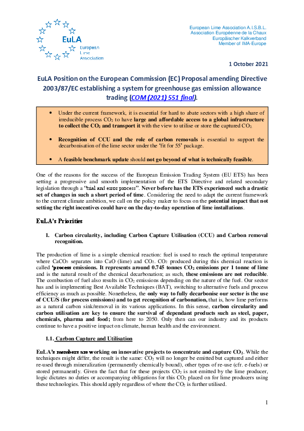 2021_10 EuLA Position EU Emissionshandelssystem