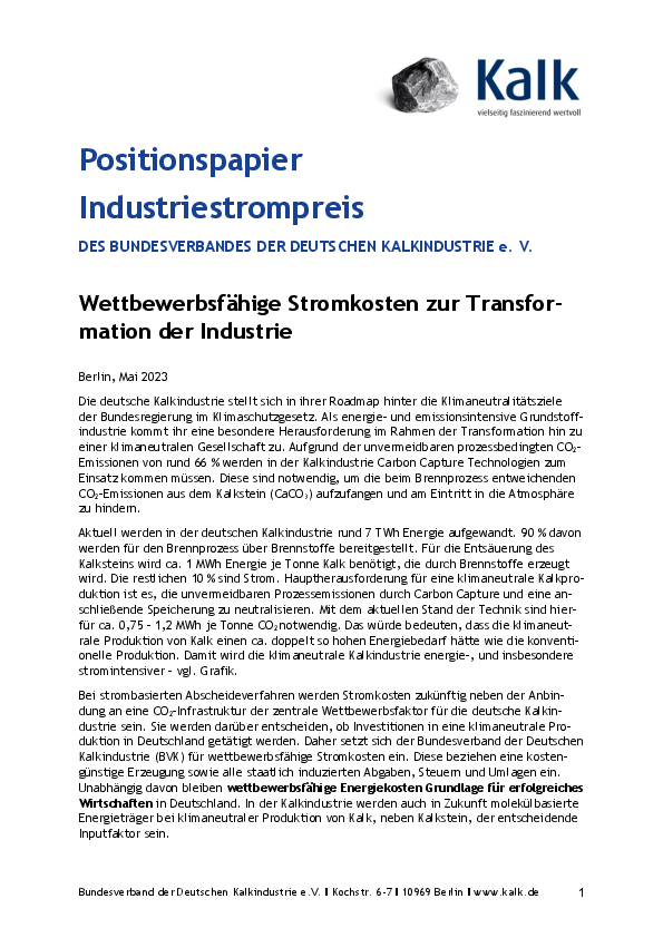 2023_05 BVK Positionspapier Industriestrompreis