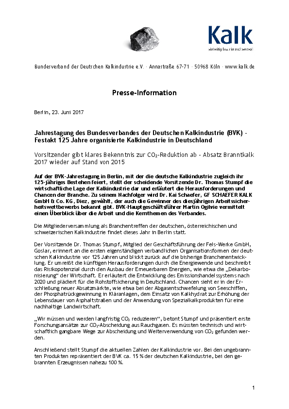 Anlage 1 - Pressemitteilung über die Jahrestagung des BVK 