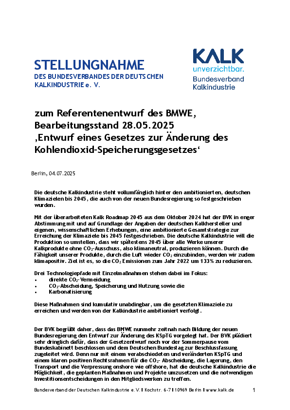 07/2025 BVK Stellungnahme