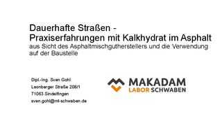 Einsatz von Kalkhydrat im Asphalt aus der Sicht des Mischgutherstellers
